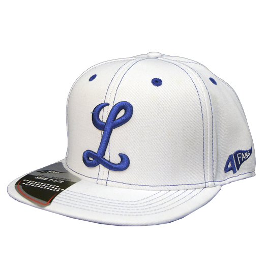 Gorra 403 blanca 4fan stitches azules cerrada